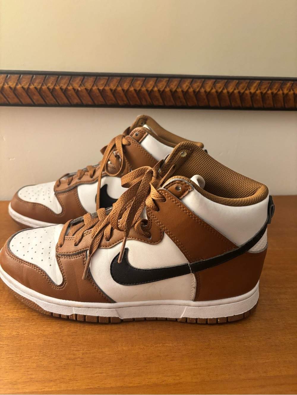 Nike High-Top Sneakers in Brown, White & Black